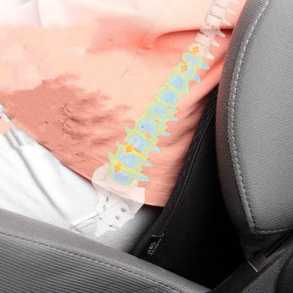 Thickened black car seat cushion with synthetic fiber filling and waist support for all seasons