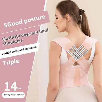 Breathable invisible back correction band posture corrector in multiple sizes and webbing colors