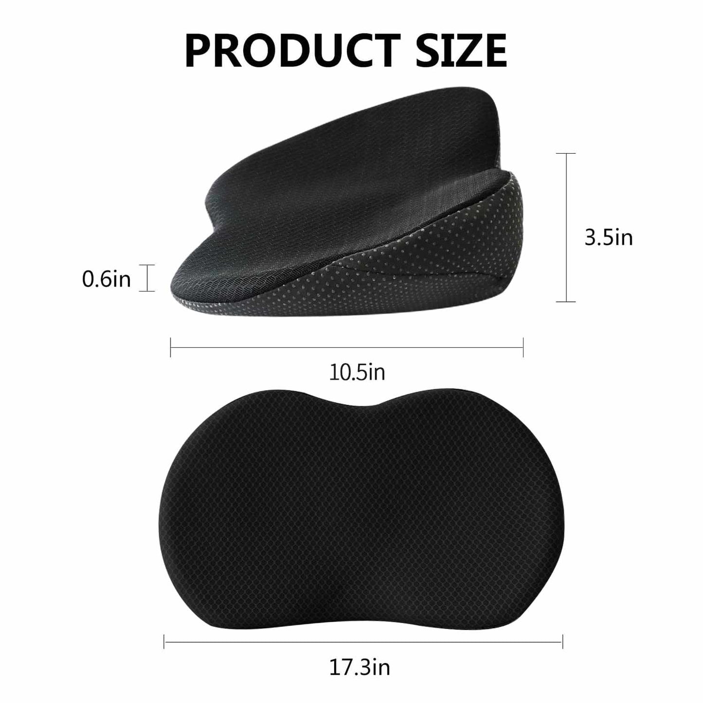 Thickened elegant black car seat cushion with synthetic fiber filling and waist support accessory