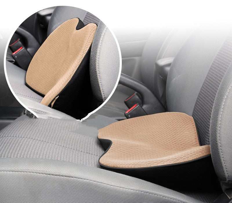 Thickened elegant black car seat cushion with synthetic fiber filling and waist support for all-season comfort
