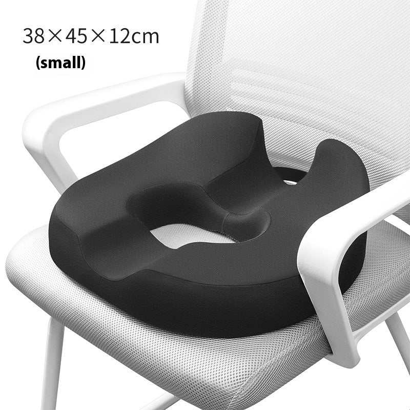 Black memory foam hemorrhoids cushion for long sitting with hollow breathable design
