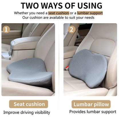 Thickened black synthetic fiber car seat cushion with waist support for five seats