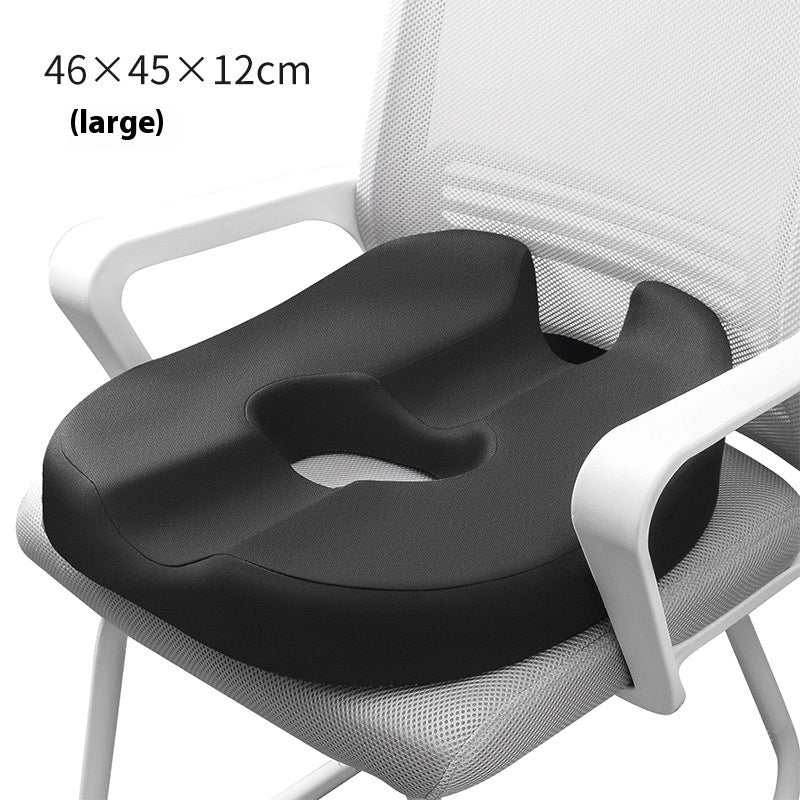Black memory foam hemorrhoids cushion with hollow breathable design for long sitting