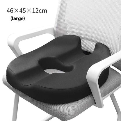 Black memory foam hemorrhoids cushion with hollow breathable design for long sitting