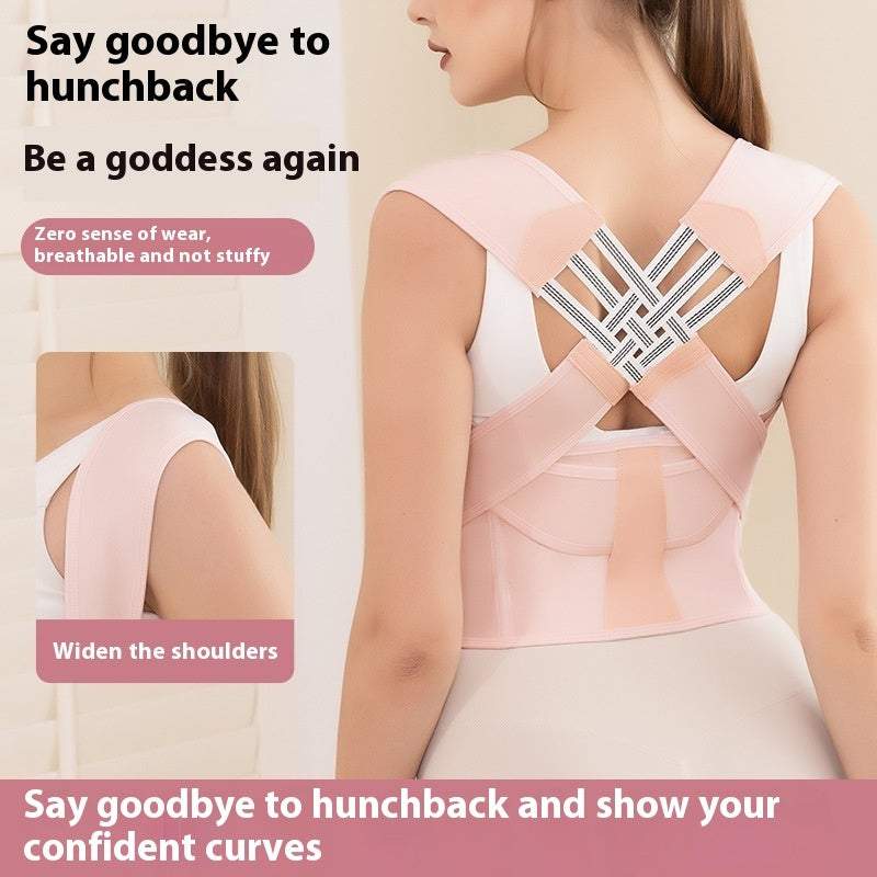 Breathable invisible back correction band for posture support and spine alignment