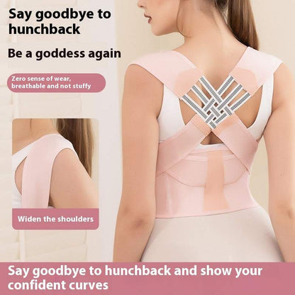 Breathable invisible back correction band for posture support and spine alignment