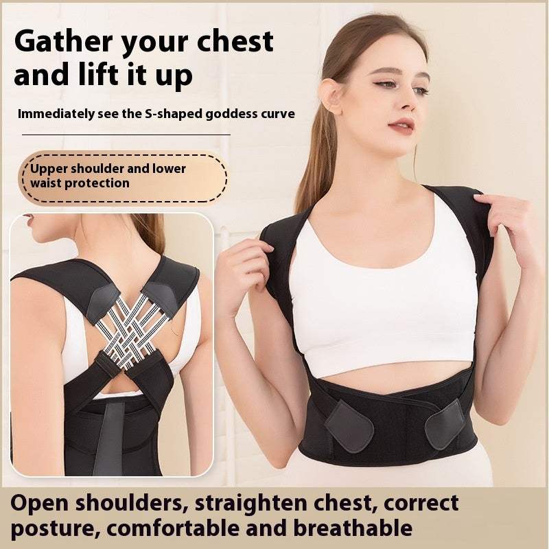 Breathable invisible back correction band posture corrector in various sizes and webbing styles