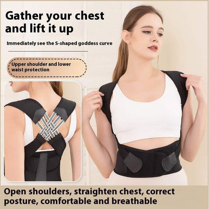 Breathable invisible back correction band posture corrector in various sizes and webbing styles