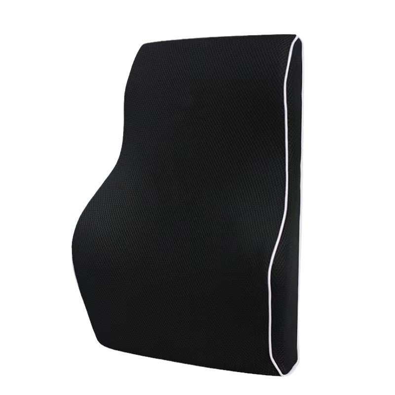 Black memory foam office seating back cushion with breathable mesh cover