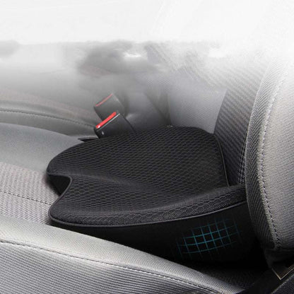 Thickened elegant black car seat cushion with synthetic fiber filling and waist support for all-season use